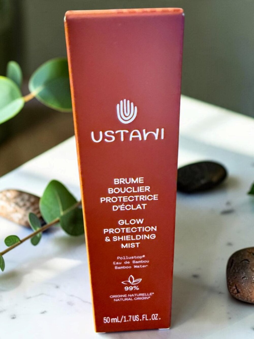 USTAWI Glow Protection & Shielding Mist Setting Spray Hydrates Vegan France NIB